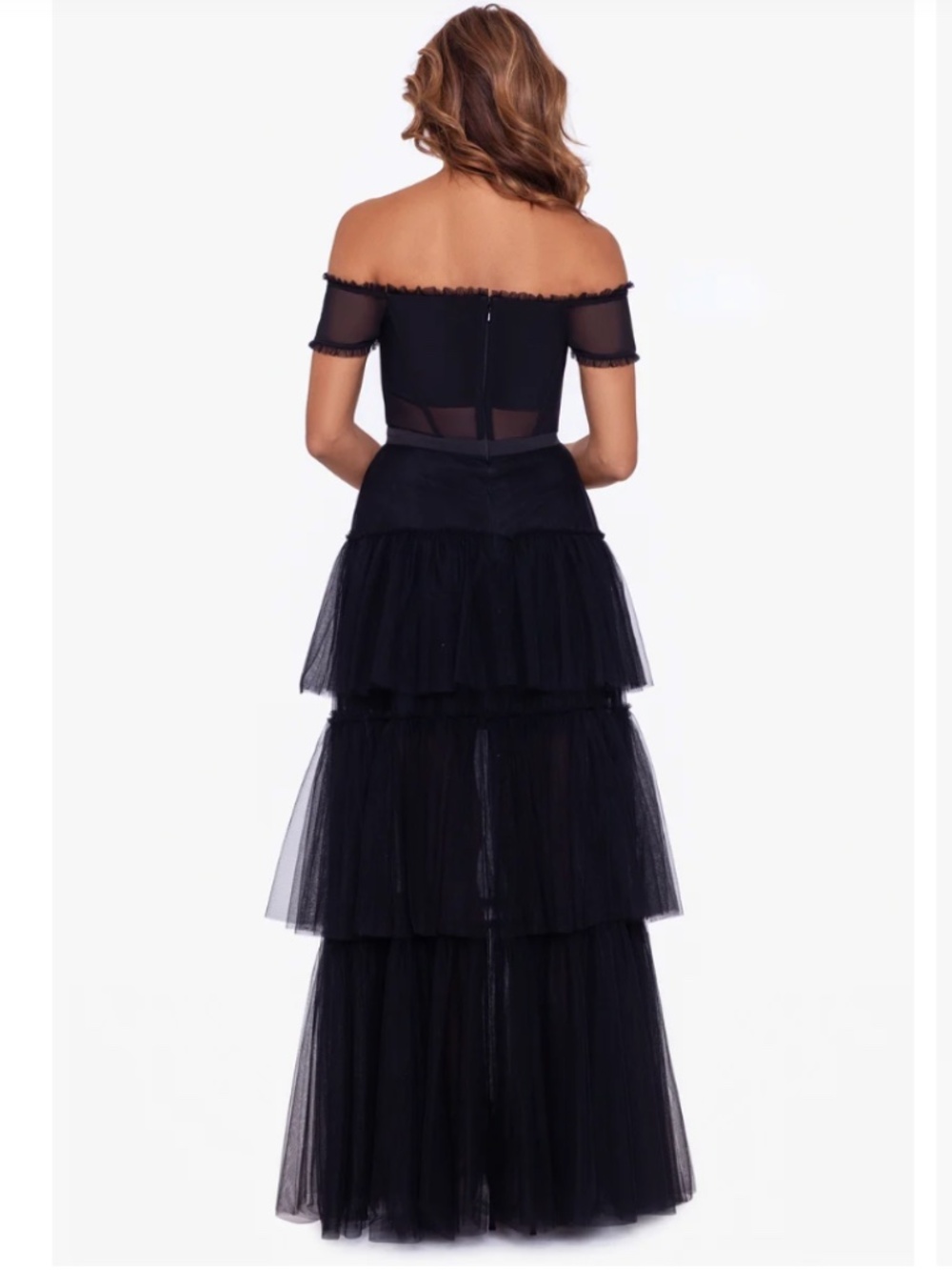 BETSY & ADAM STRAPLESS RUFFLE DRESS Size 10 - NWT - Picture 4 of 6